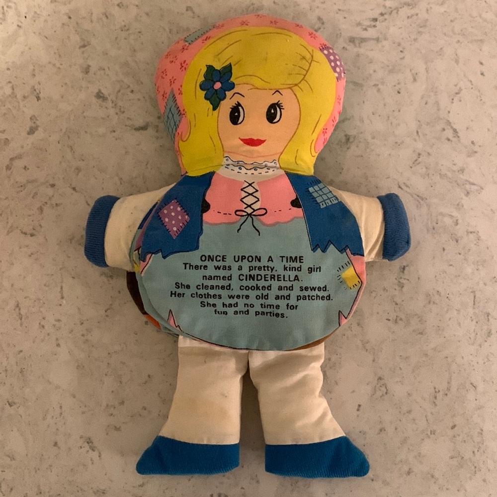 1977 Cloth Flip Storybook Doll Cinderella & The Three Bears Dandee 2 In 1 Doll